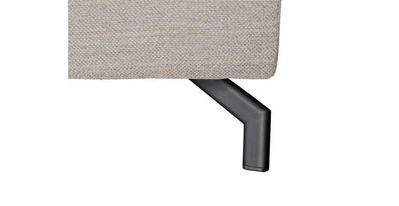 ECKSOFA Beige Chenille Zierkissen, Bettkasten, Schlaffunktion, Rücken echt, Kopfteilverstellung, Liegefläche im Originalstoff  - Beige/Schwarz, KONVENTIONELL, Textil/Metall (266/185cm) - Carryhome