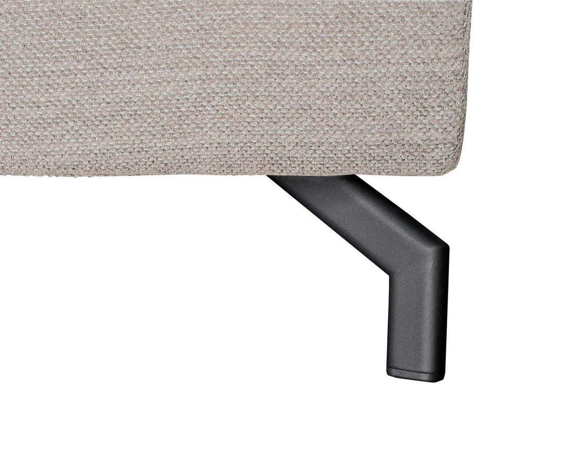 ECKSOFA Beige Chenille  - Beige/Schwarz, KONVENTIONELL, Textil/Metall (266/185cm) - Carryhome