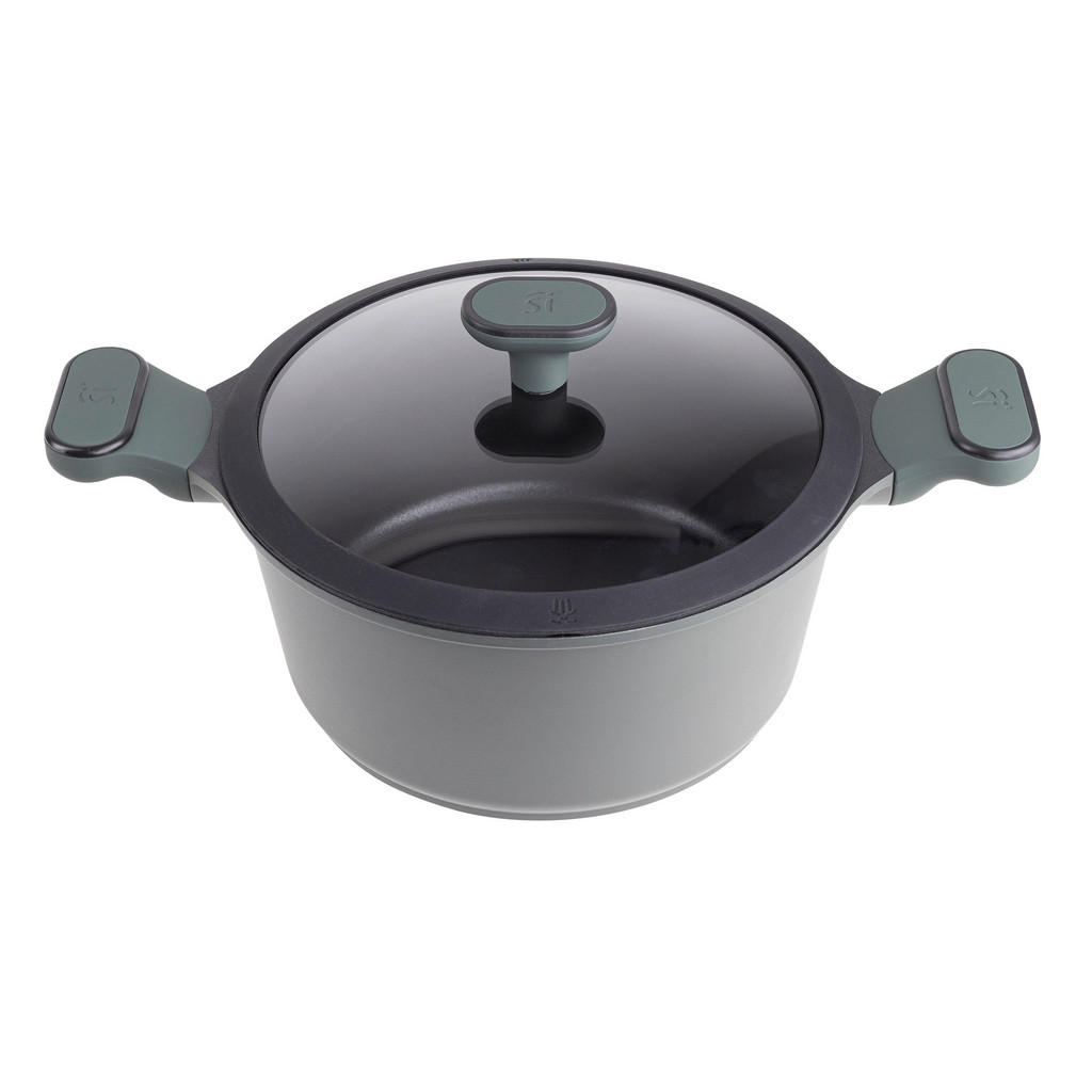Thumbnail - Xxxl Kochtopfset, Grün, Metall, 5-teilig, 1.9/2.46/4.3 L,2.46 L,4.3 L, rund, Lfgb, backofengeeignet, hitzebeständige Gri...