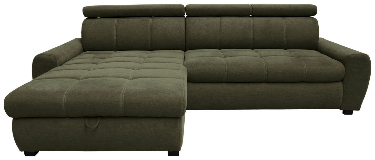KUTNA GARNITURA tekstil  zelena   - bijela/zelena, Lifestyle, tekstil/plastika (173/276cm) - Stylife