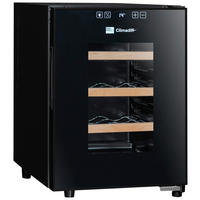 WEINKÜHLSCHRANK CC12F  - Schwarz, Basics, Glas/Holz (48/34,5/46cm)