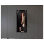GARDEROBE 7-teilig  in 296/233/39 cm  - Anthrazit/Grau, Design, Holzwerkstoff (296/233/39cm) - Moderano