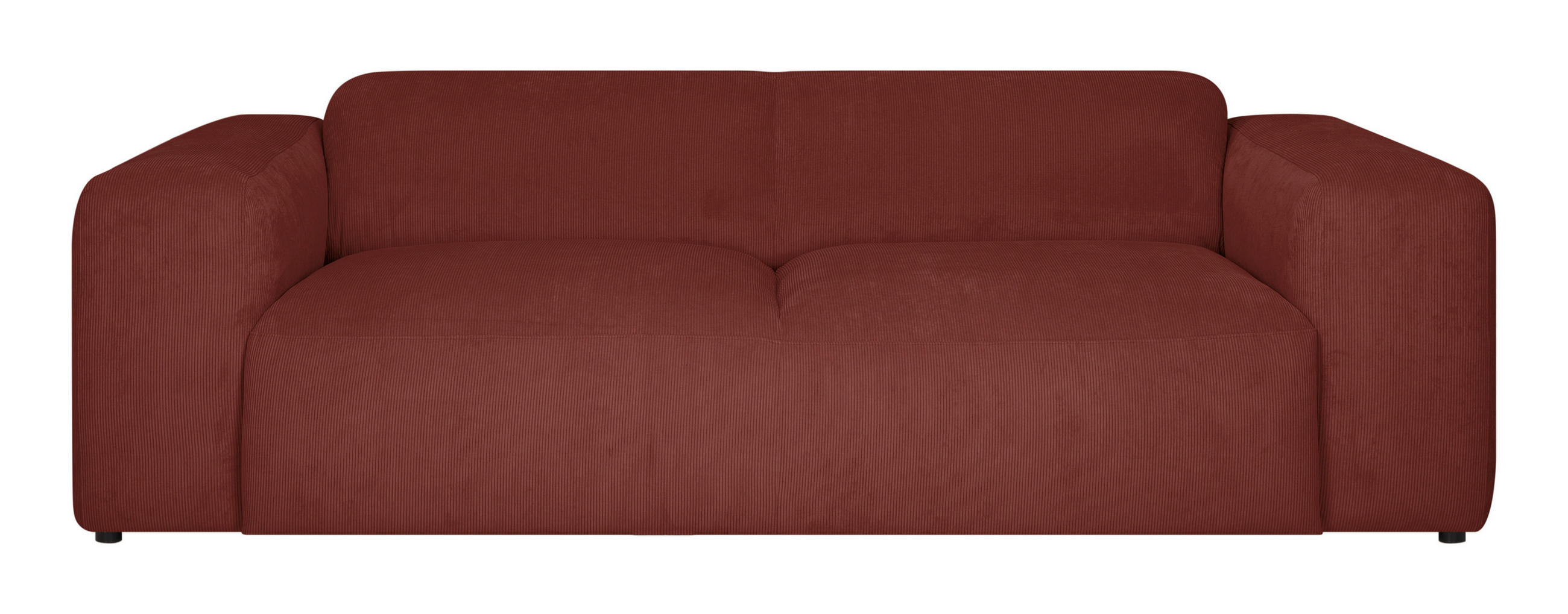 3-SITZER-SOFA HANNAH Cord Rot  - Rot/Schwarz, Design, Kunststoff/Textil (247/75/104cm) - MID.YOU