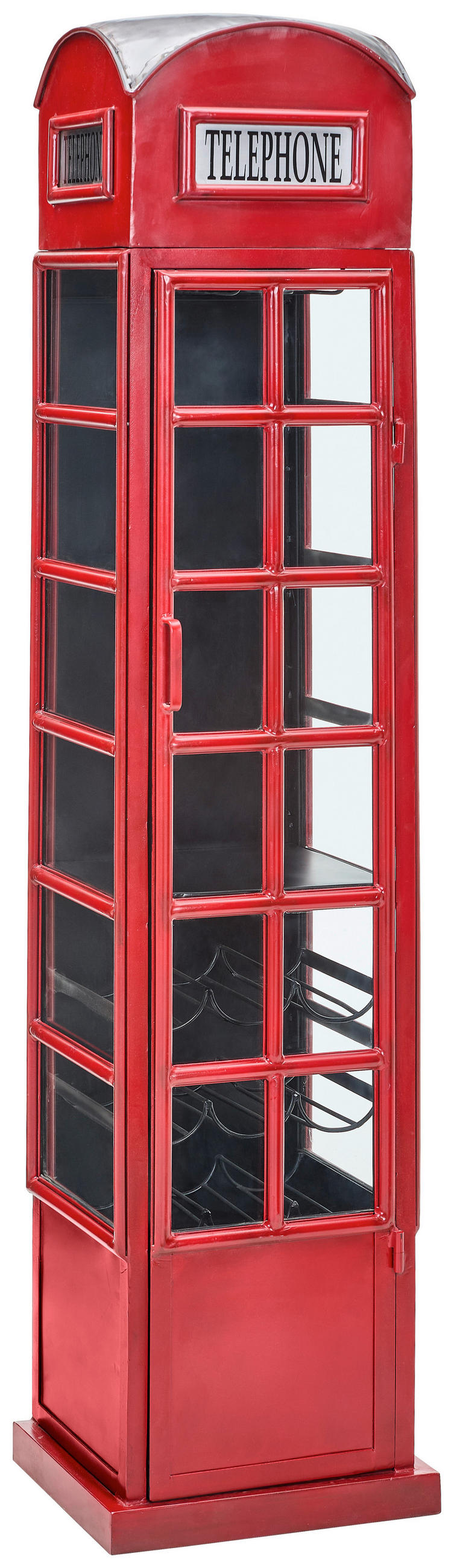 BARSCHRANK Rot, Schwarz  - Rot/Schwarz, LIFESTYLE, Glas/Metall (40/178/35cm) - Landscape