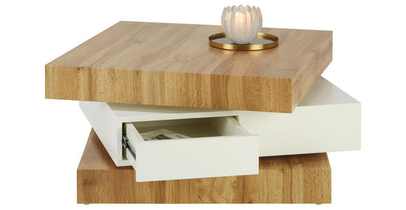 COUCHTISCH in Holzwerkstoff 70/70/38 cm - Eichefarben/Weiß, Design, Holzwerkstoff (70/70/38cm) - Xora