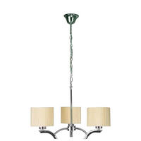 PENDELLAMPA Draga 58/58/95 cm  - kromfärg/cremefärgad, Klassisk, metall/textil (58/58/95cm)