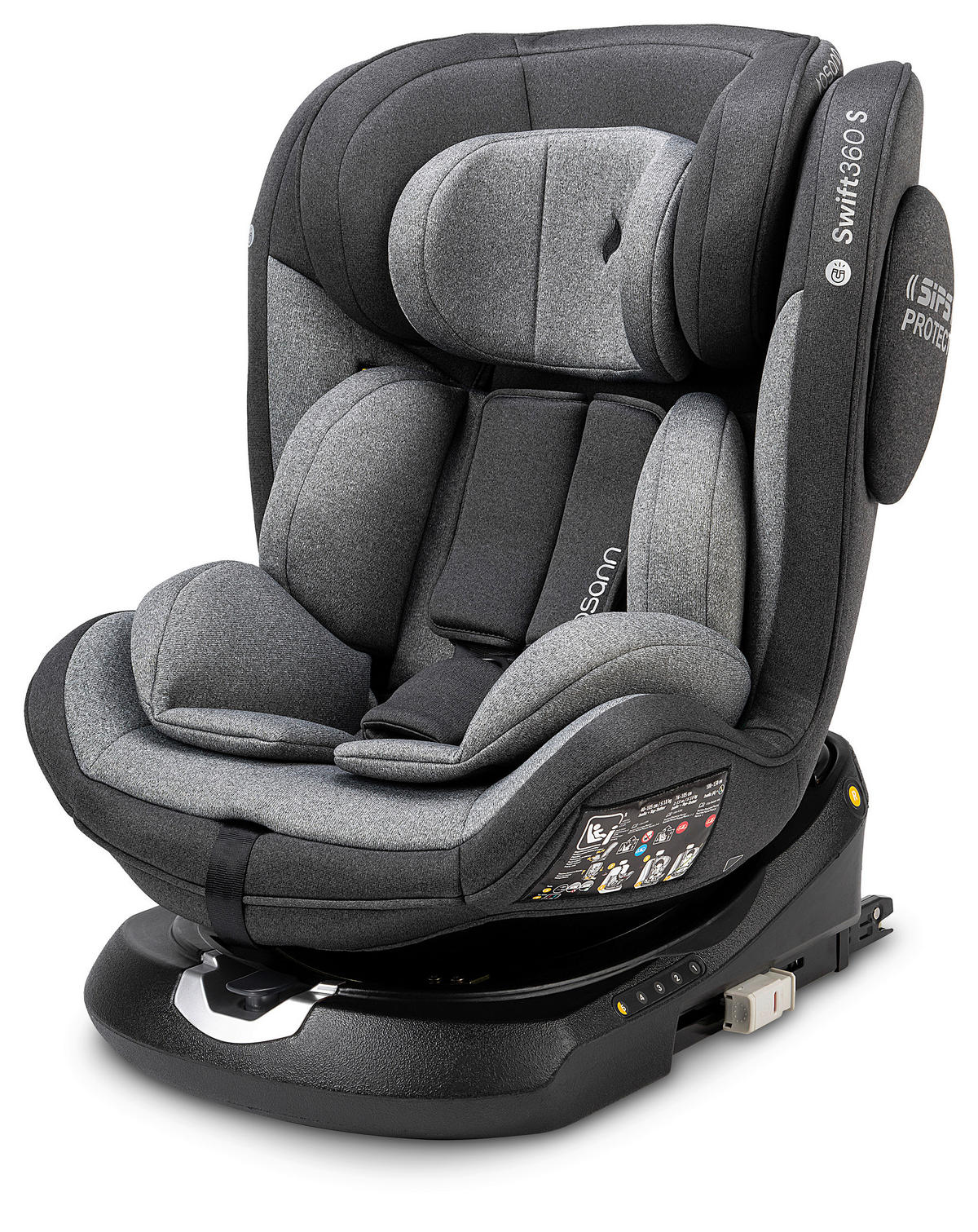 REBOARDER-KINDERSITZ SWIFT360S ECE R 129 i-SIZE  - Dunkelgrau/Hellgrau, Basics, Kunststoff/Textil (44/60/50cm) - Osann