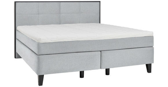 BOXSPRINGBETT 160/200 cm  in Mintgrau  - Mintgrau/Schwarz, Design, Holz/Textil (160/200cm) - Hom`in