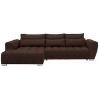 HÖRNSOFFA i vävt tyg brun  - brun/silver, Modern, textil/plast (218/304cm) - Livetastic