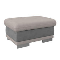 HOCKER in Textil Grau, Hellgrau  - Chromfarben/Hellgrau, Konventionell, Textil/Metall (97/47/67cm) - MID.YOU