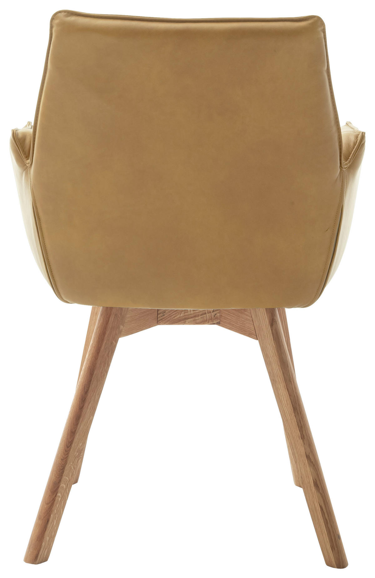 ARMLEHNSTUHL  in Echtleder naturbelassen  - Wildeiche/Currygelb, Konventionell, Leder/Holz (61/87/63cm) - Linea Natura