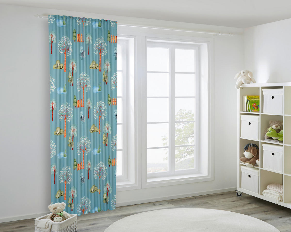 KINDERVORHANG blickdicht  140/245 cm  - Blau, KONVENTIONELL, Textil (140/245cm) - Ben'n'jen