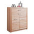 HIGHBOARD Kernbuche furniert, teilmassiv gewachst Buchefarben - Buchefarben/Alufarben, KONVENTIONELL, Holz/Holzwerkstoff (100/120/41cm) - LINEA NATURA