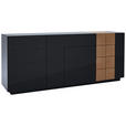 SIDEBOARD Quadra Quadra Eichefarben, Dunkelgrau  210/86/47 cm  - Eichefarben/Dunkelgrau, Design, Holzwerkstoff (210/86/47cm) - Ambiente