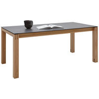 ESSTISCH Graphitfarben, Eichefarben rechteckig  ausziehbar, in verschiedenen Größen erhältlich, in verschiedenen Holzarten erhältlich, Variantenauswahl  - Eichefarben/Graphitfarben, Design, Holz/Kunststoff (180-280/90/75cm) - Dieter Knoll