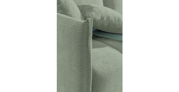SCHLAFSOFA Plüsch Salbeigrün  inkl. Zierkissen, Rückenkissen, Bettkasten, Schlaffunktion, Rücken echt, Liegefläche im Originalstoff  - Salbeigrün/Schwarz, KONVENTIONELL, Kunststoff/Textil (200/73/105cm) - Carryhome