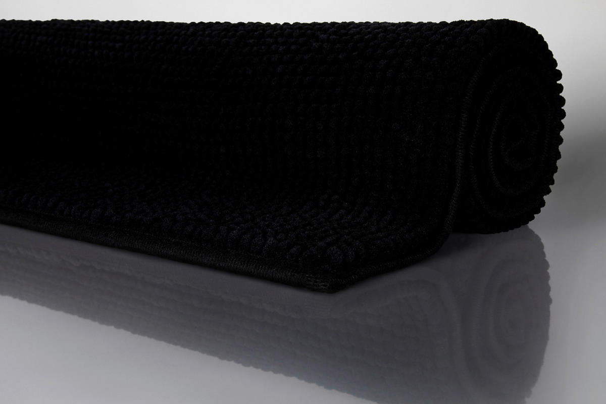 BADTEPPICH Schwarz 60/100 cm  - Schwarz, Basics, Kunststoff/Textil (60/100cm) - WECON HOME