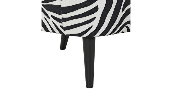 OHRENSESSEL Flachgewebe Schwarz, Weiß - Dunkelbraun/Schwarz, Design, Holz/Textil (72/104/85cm) - Carryhome