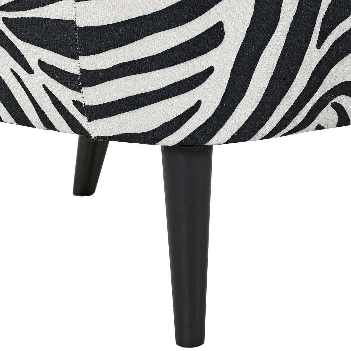 OHRENSESSEL Flachgewebe Schwarz, Weiß  - Dunkelbraun/Schwarz, Design, Holz/Textil (72/104/85cm) - Carryhome