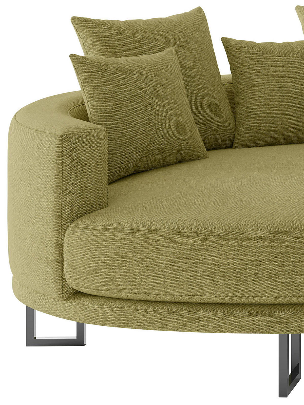 POHOVKA BIG SOFA, textil, olivově zelená - černá/olivově zelená, Design, kov/textil (150/283cm) - Livetastic