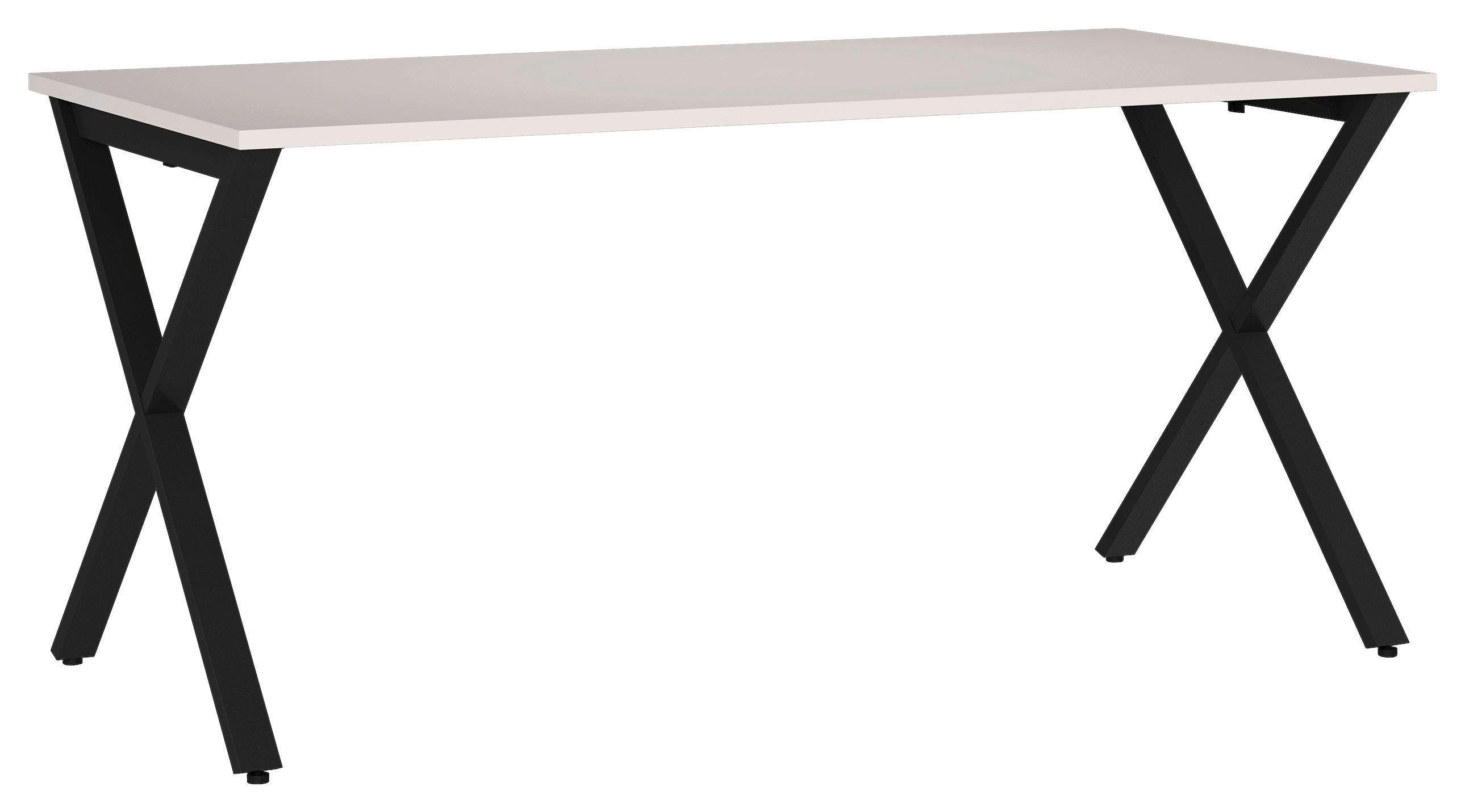 SCHREIBTISCH 160/80/75 cm, Schwarz, Kaschmir, in verschiedenen Holz-Dekoren erhältlich, justierbare Füße  - Kaschmir/Schwarz, MODERN, Holzwerkstoff/Metall (160/80/75cm) - Novel