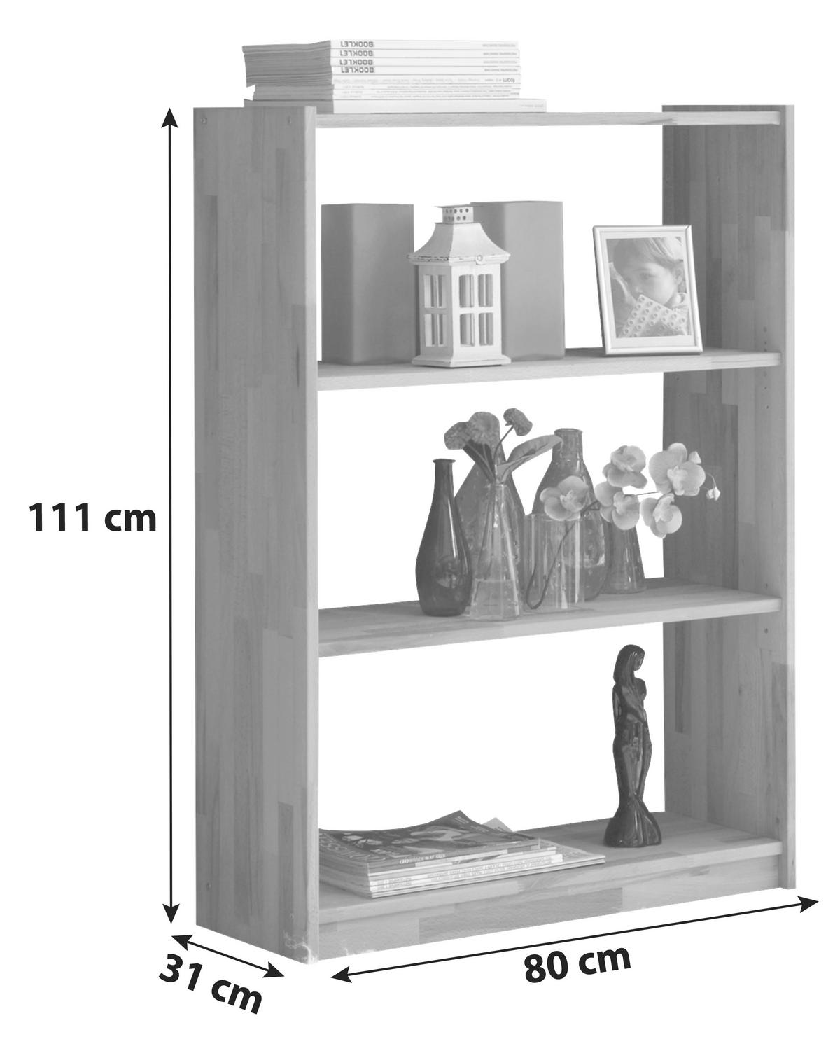 REGAL  80/111/31 cm Buchefarben  - Buchefarben, Basics, Holz (80/111/31cm) - MID.YOU