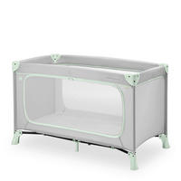 REISEBETT Dream N Play Plus Greige, Mintgrün  - Greige/Mintgrün, Basics, Kunststoff/Textil (65/76/125cm) - Hauck
