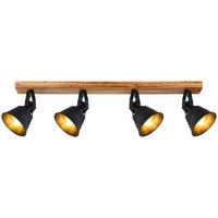 STRAHLER Günther 82/24 cm   - Goldfarben/Schwarz, Natur, Holz/Metall (82/24cm) - Globo