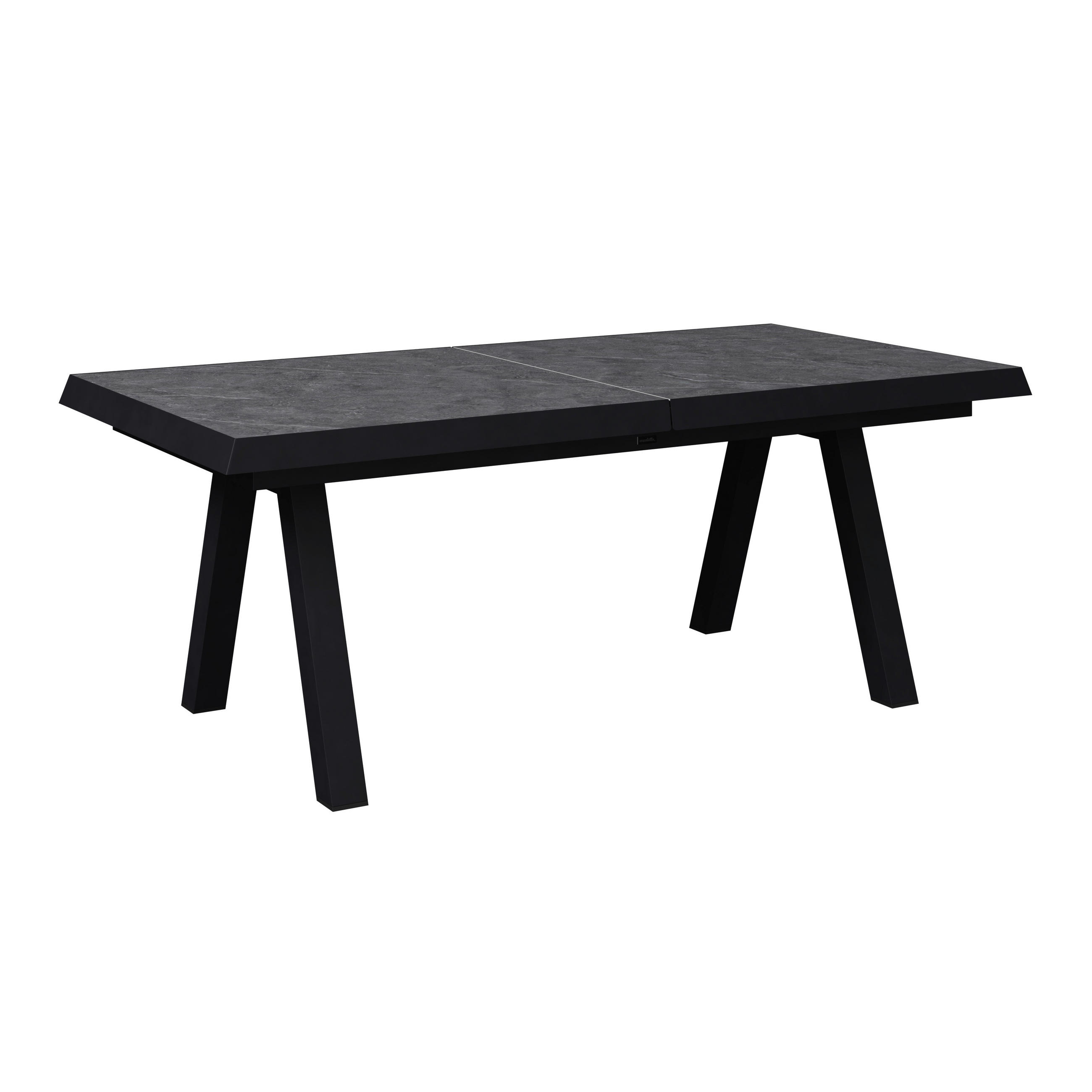 AUSZIEHTISCH Anthrazit rechteckig  ausziehbar, in verschiedenen Größen erhältlich  - Anthrazit, Design, Stein/Metall (200-260/100/77cm) - Ambia Garden