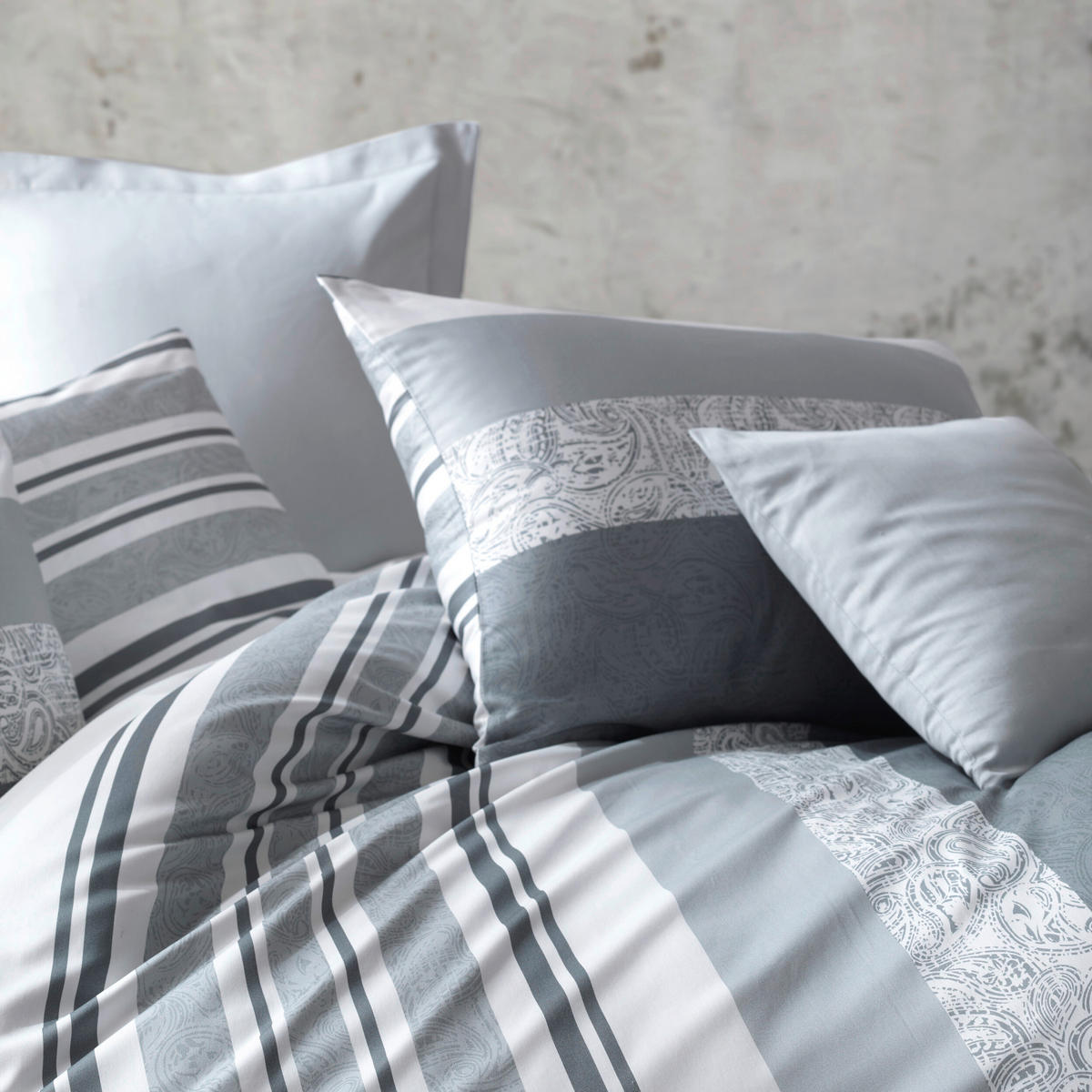 BETTWÄSCHE ADELE Renforcé 155/220 cm  - Grau, Basics, Textil (155/220cm)