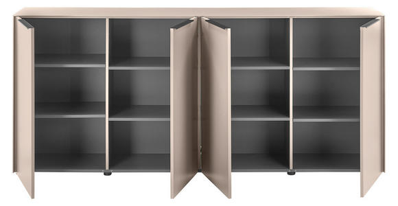 SIDEBOARD  200/87/38 cm  - Kaschmir/Schwarz, Design, Holzwerkstoff/Kunststoff (200/87/38cm) - Voleo