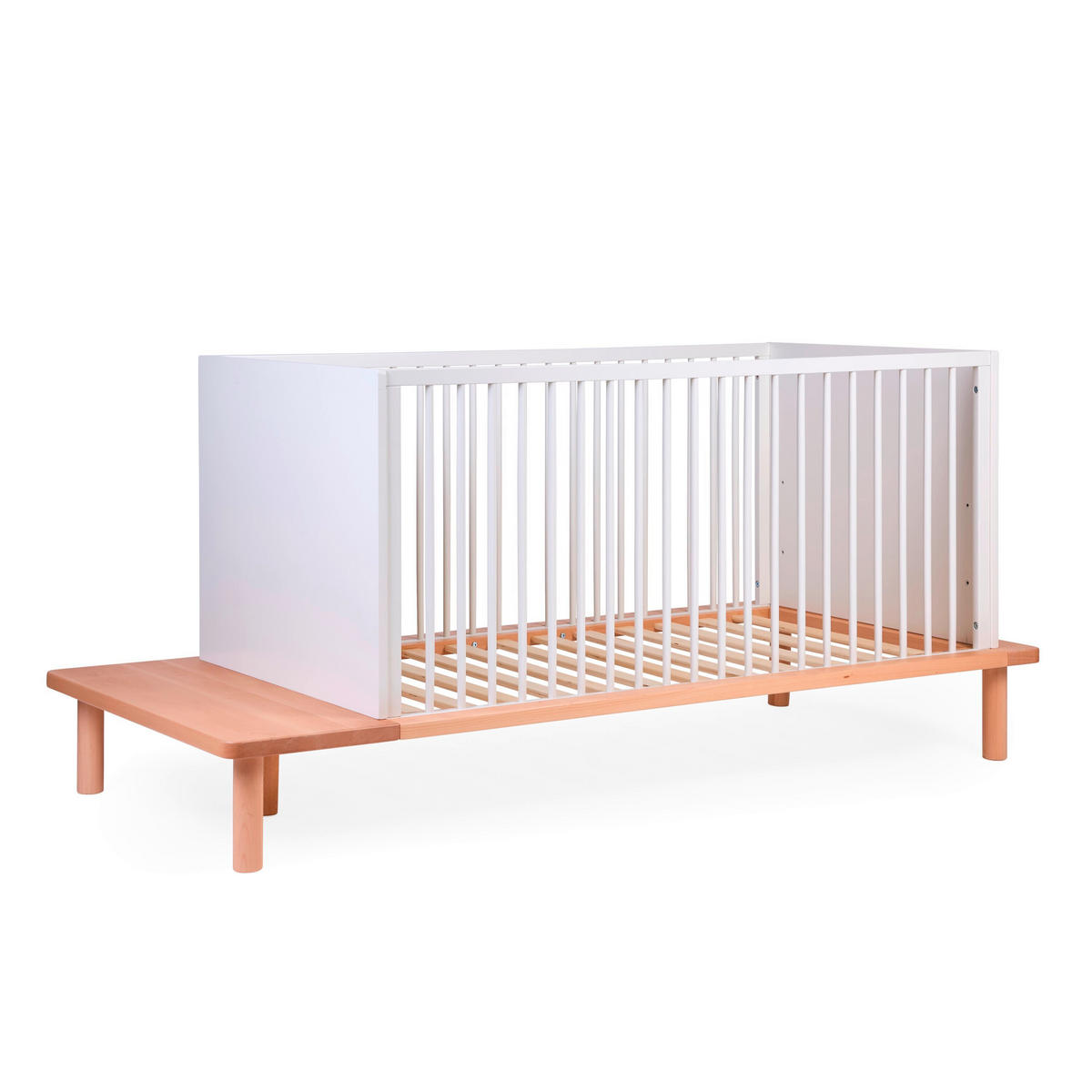 GITTERBETT Evobed 5in1 Naturel inkl. Rausfallschutz B140PLF  - Weiß/Naturfarben, KONVENTIONELL (182/84/84cm) - Childhome