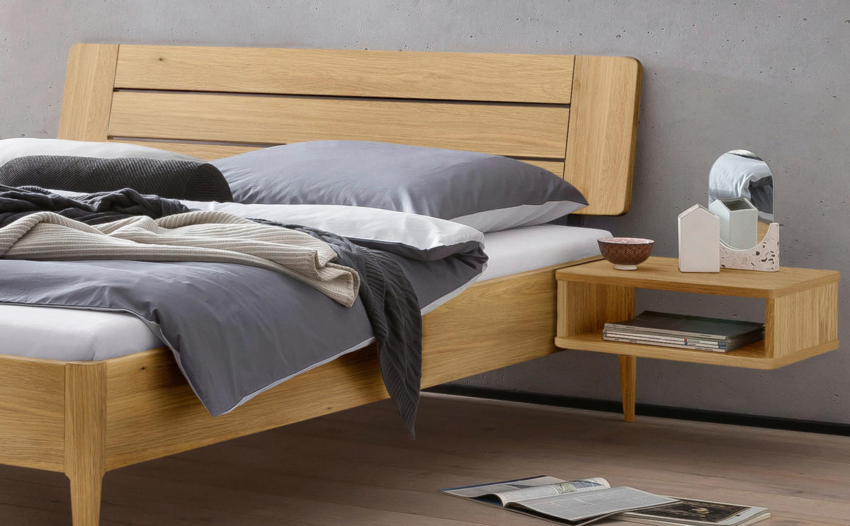 BETT 140/200 cm  in Eichefarben  - Eichefarben, Design, Holz (140/200cm) - Hasena