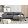ECKSOFA in Cord Grau  253/180 cm  - Schwarz/Grau, KONVENTIONELL, Textil/Metall (253/180cm) - Carryhome