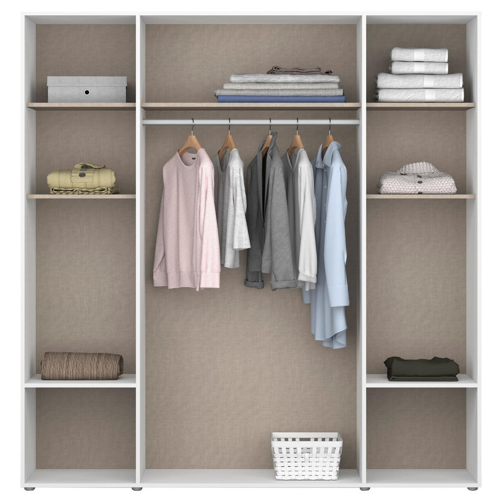 Thumbnail - Rauch Möbel Drehtürenschrank, Weiß, Kunststoff, 5 Fächer, 4 Schubladen, 187x194x53 cm, Blauer Engel, BQ - Bündnis für Qu...