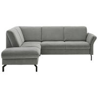 ECKSOFA in Flachgewebe Grau  - Schwarz/Grau, Konventionell, Textil/Metall (190/241cm) - Beldomo Comfort