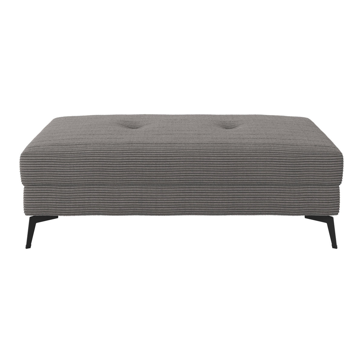 HOCKER ZERO Cord Anthrazit  - Anthrazit/Schwarz, Trend, Textil/Metall (140/46/80cm) - Livetastic