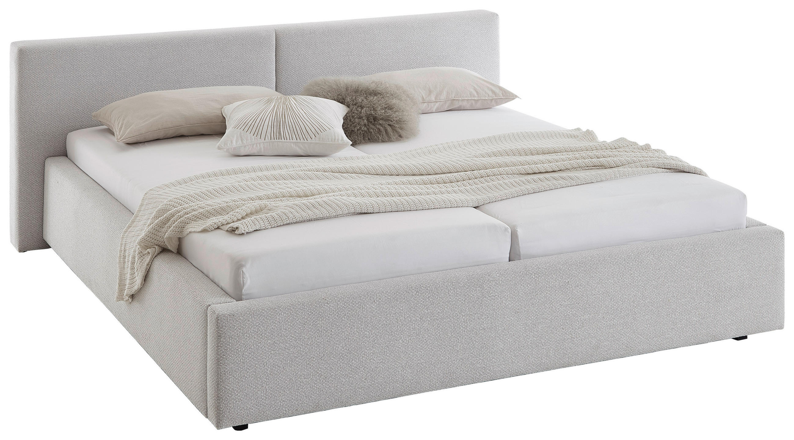 POLSTERBETT 160/200 cm  in Hellgrau  - Hellgrau, Basics, Holz/Textil (160/200cm) - Boxxx