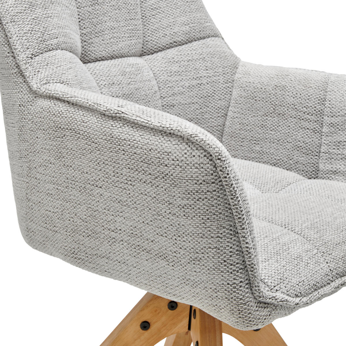 ARMLEHNSTUHL  in Webstoff  - Eichefarben/Hellgrau, Lifestyle, Holz/Textil (63/83/61cm) - MID.YOU