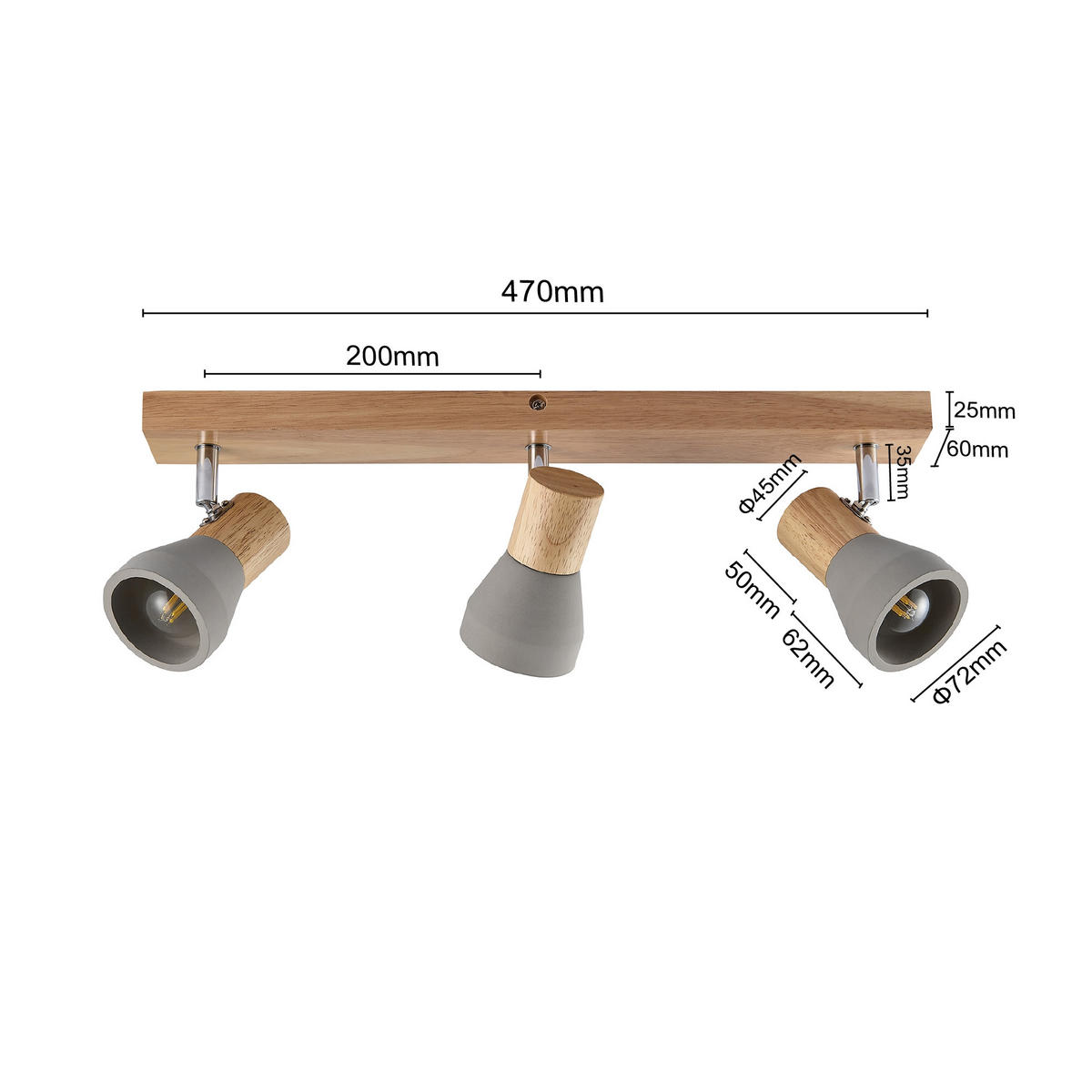STRAHLER Alina 57/7,2/12,3 cm  - Eschefarben/Grau, Natur, Holz/Stein (57/7,2/12,3cm) - Novel