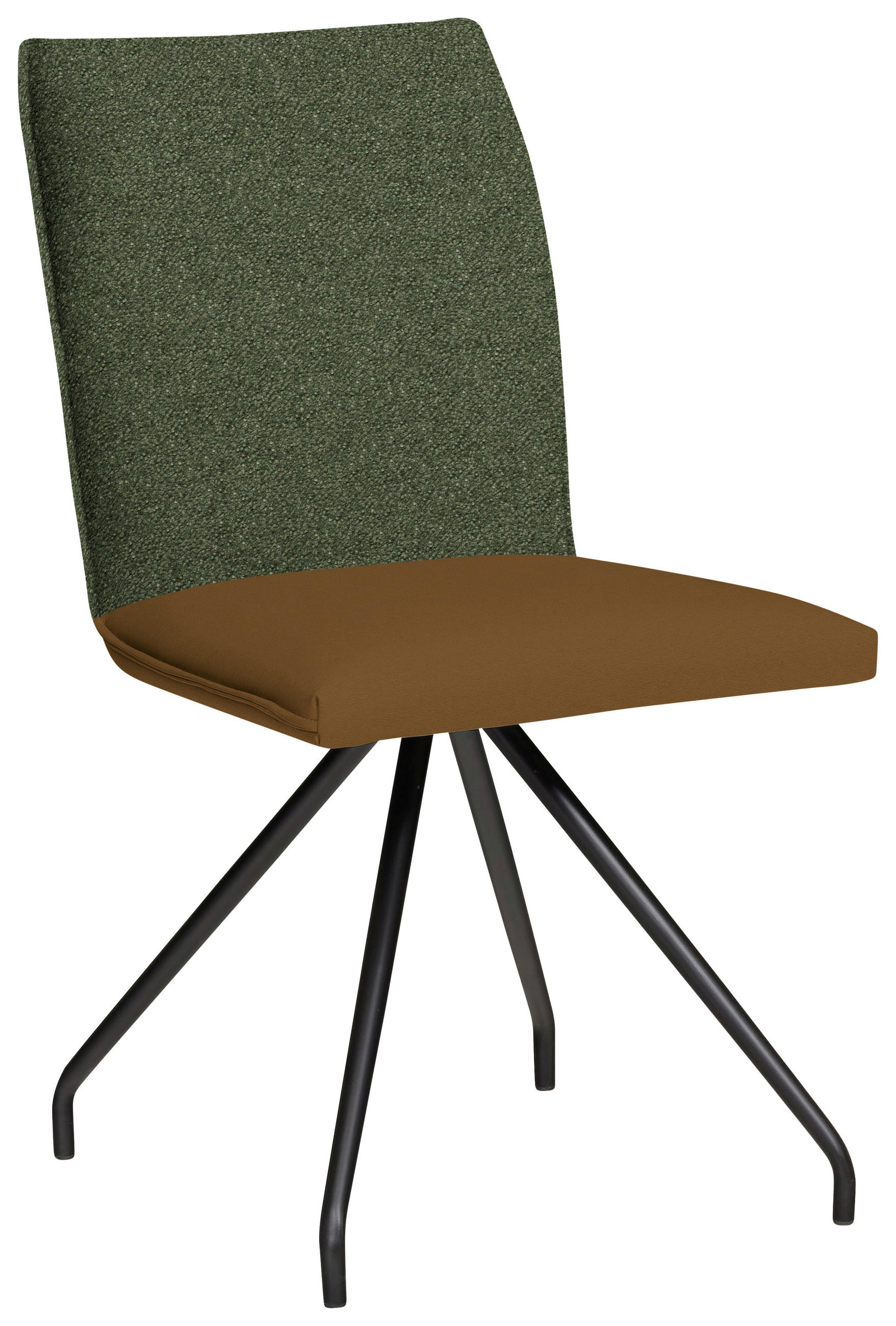 STUHL  in Stahl Webstoff, Mikrofaser Metall, Textil  - Schwarz/Olivgrün, Design, Textil/Metall (49/91/60cm) - Moderano