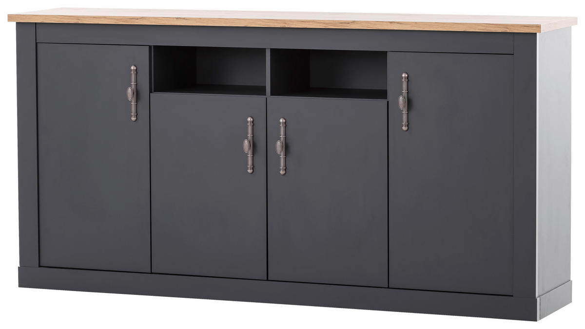 SIDEBOARD  in 200/104/45 cm  - Anthrazit/Silberfarben, Design, Holzwerkstoff/Metall (200/104/45cm) - MID.YOU