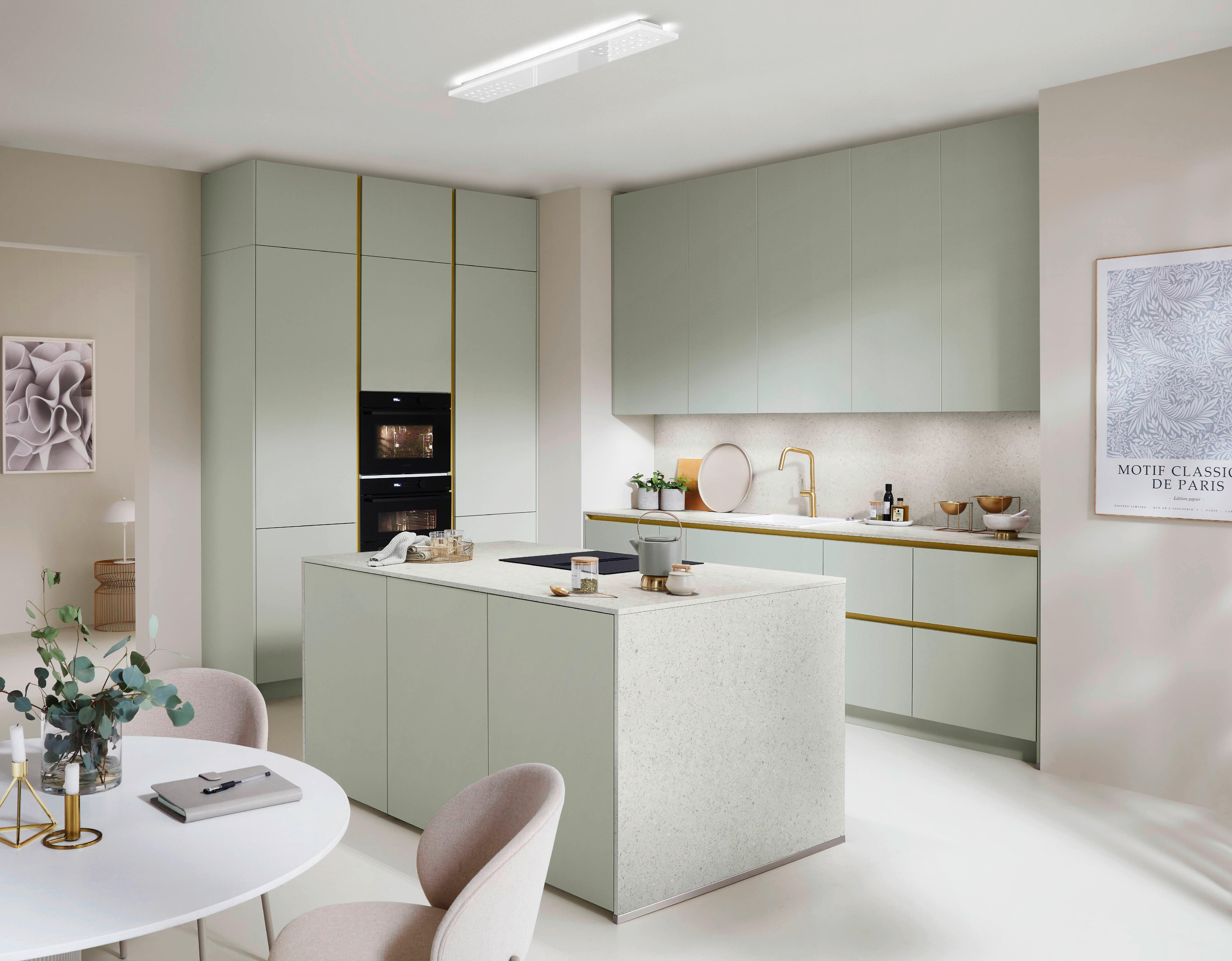 BEÉPÍTHETŐ KONYHA - jadezöld, Design, faalapú anyag - Celina