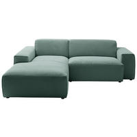 ECKSOFA Cord Grün  - Schwarz/Grün, Design, Kunststoff/Textil (189/230cm) - Pure Home Lifestyle