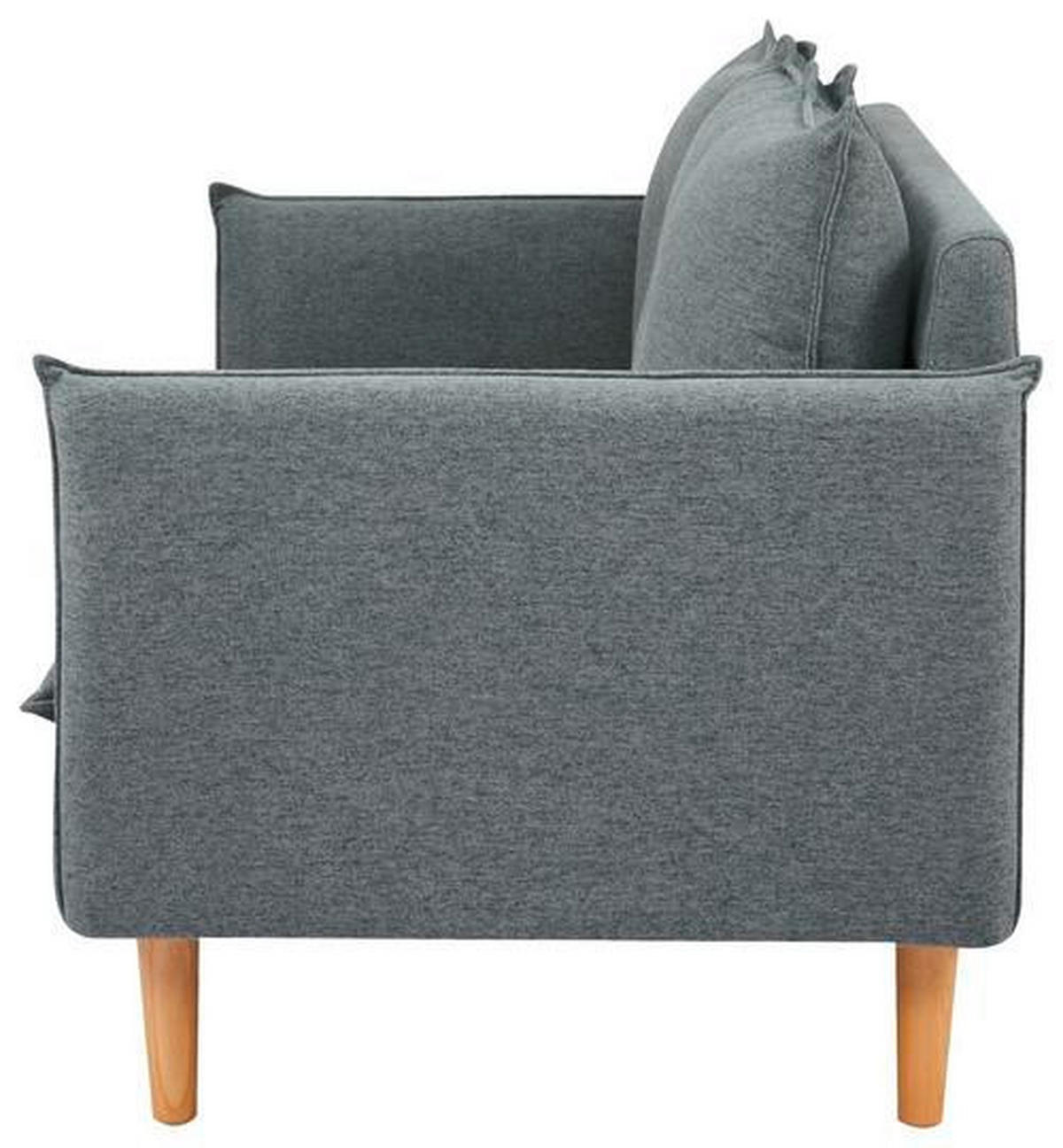 CANAPEA CU 3 LOCURI textil gri închis  - gri închis/culoare natur, Design, plastic/lemn (188/84/82cm) - Livetastic