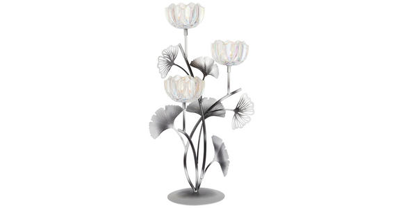 TEELICHTHALTER  - Klar/Silberfarben, LIFESTYLE, Glas/Metall (23,5/45/18,5cm) - Ambia Home