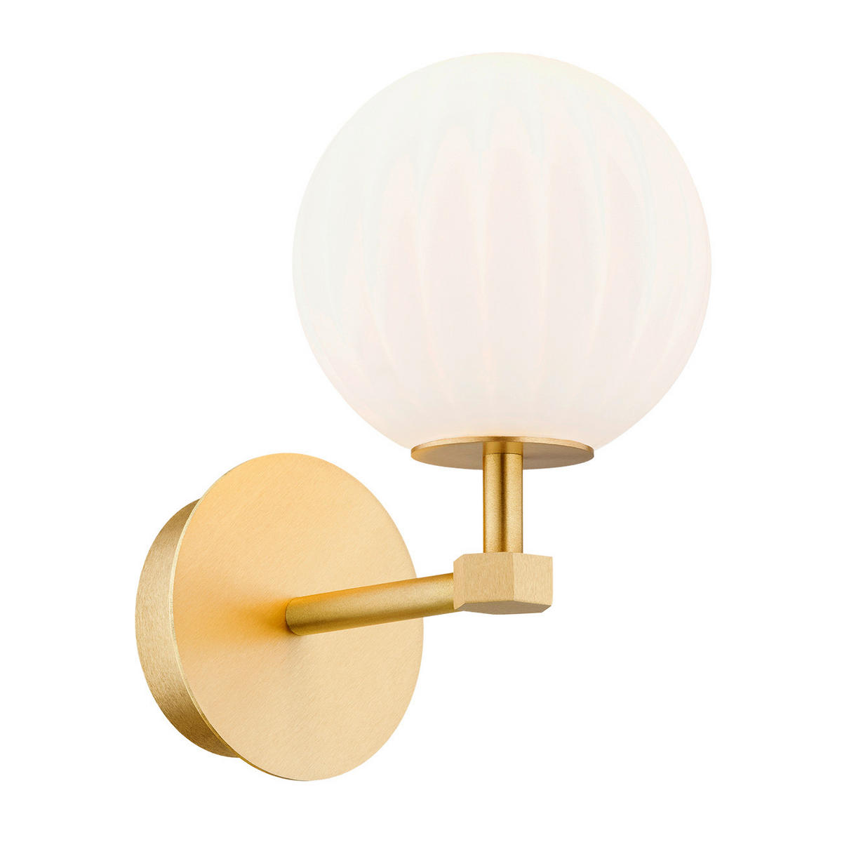 WANDLEUCHTE Paloma 20.5/12/19 cm   - Messingfarben/Weiß, KONVENTIONELL, Glas/Metall (20.5/12/19cm)