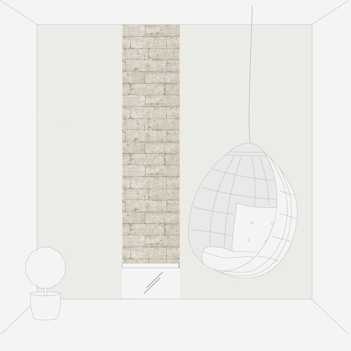 FOTOTAPETE  - Greige, Design, Textil (52/250cm)