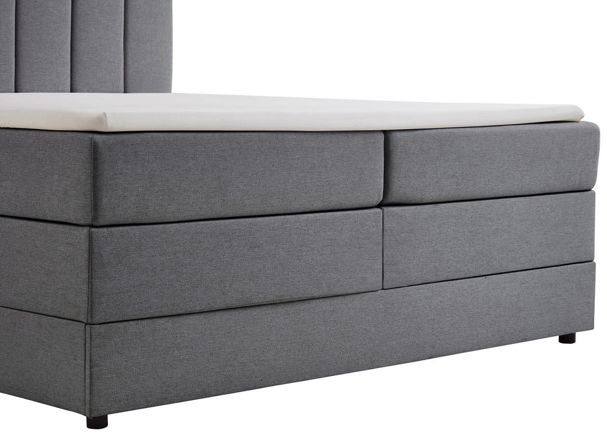 BOXBETT 180/200 cm  in Anthrazit  - Anthrazit/Schwarz, Basics, Holz/Textil (180/200cm) - Boxxx