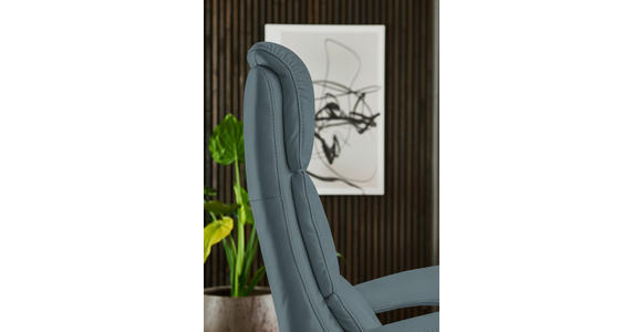 RELAXSESSEL in Leder Blaugrau  - Edelstahlfarben/Blaugrau, Design, Leder/Metall (76/119/86cm) - Dieter Knoll